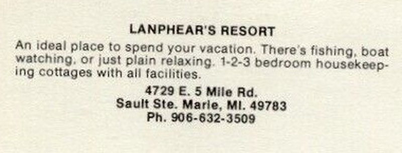 Lanphears Resort (Lanphear Cabins) - Old Postcard (newer photo)